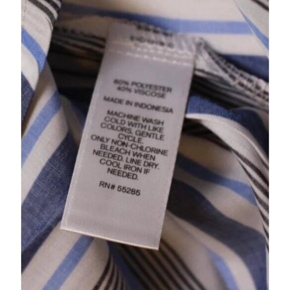 Express Womens Portofino Long Sleeve Slim Fit Striped Button Shirt NWT Size XXS - Picture 6 of 7